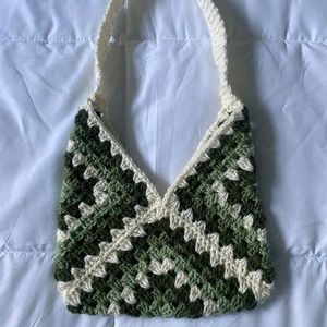 Crochet Granny Square Tote Bag And Mini Pouches