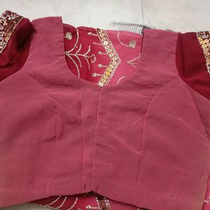 Designer Wedding Saree With Stitched Blouse