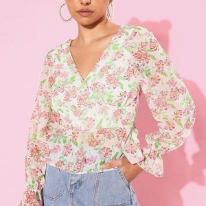 Peplum Floral Top