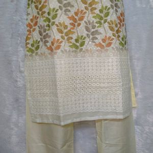 Kurti Set For Women Cream Colour