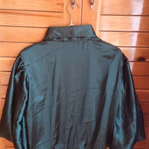 Totally New Teal Satin Premium Shirt for Women