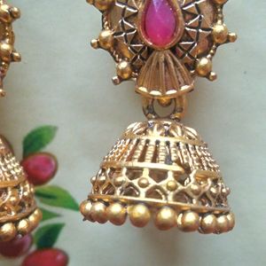 Antique Style Traditional Gold Plated Jhumki