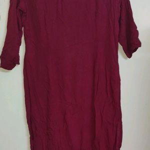 Maroon Plain Kurti