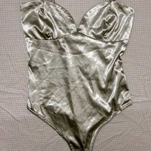 Satin Low Cut Bodysuit