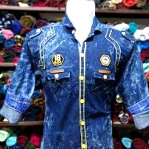 Denim Shirt fancy style/Rhinestone/Unique attract