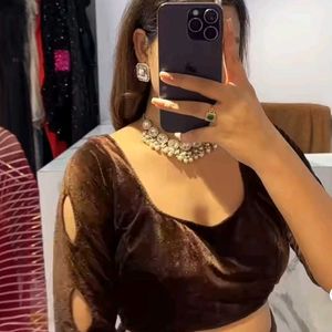 velvet choli lehenga