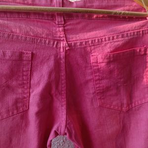 Barbie Pink Colour Jeans For Girls