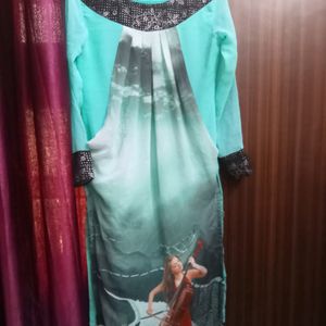 Straight Beautiful Long Kurti with Front Design