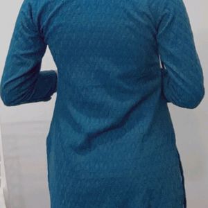 Blue Chikankari Kurti