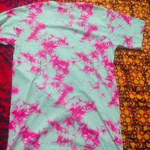 Tie Dye Pink White Casual Tshirt