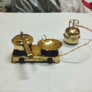 Brass Miniature Kitchen Set For Kids