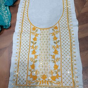 Neck Embroidery Patch White Colour New