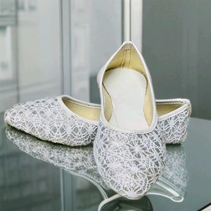 white shimmer bellies for women