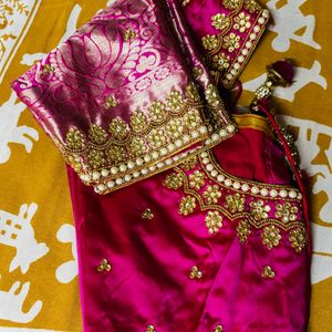 Price Drop Fixed-9050 Yellow and Pink Saree