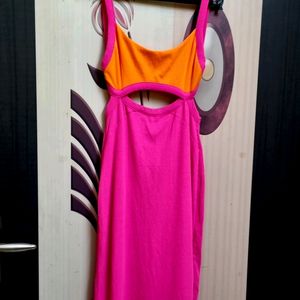 Trendyol Pink And orange colour block Dress