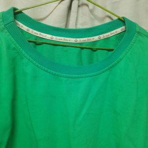 Women Oversize Green Sweatshirt Chunky Pullover