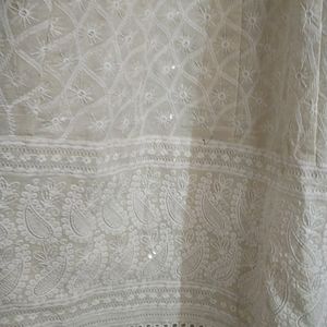 White Chikan Dress