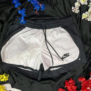 Nike white black logo running/ gym shorts