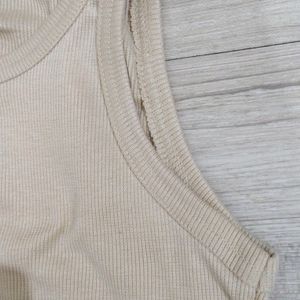 Beige Crop Tank Top