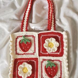 Crochet Granny Squares Bag ❤️🍒🍓🌼