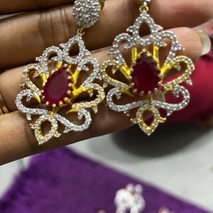 Royal Splendor: Ruby Diamond Necklace Set