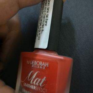 Matte Red Leather Finish Nail Paint