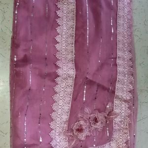 💕,Pretty Pink Net Saree