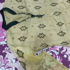 Black And Gray Kurti With Only Dupatta