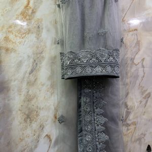 Grey Sharara And Choli