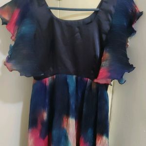 Multicolored Blue Dress