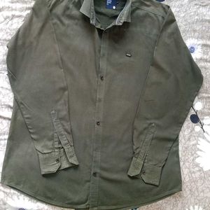 Olive Green Colour Pure Cotton Shirt