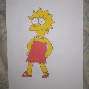 Simpsons Characters Drawing With Sketch Pen