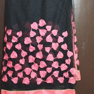 Pink& Black Beautiful Saree Set