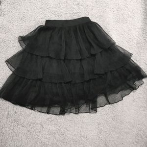 Black Mesh Layer Skirt