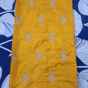 Chanderi Silk Yellow Saree