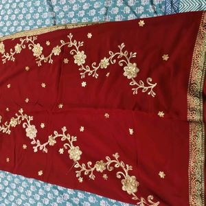 Red Half Saree Type Sare