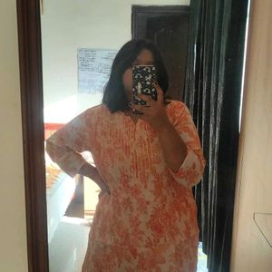 Gorgeous orange kurti- sequined