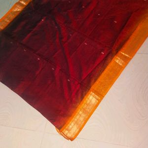 Maroon Colour Pure Gadwal Saree