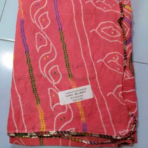 'Pink' Chundari Saree With Blouse