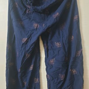 Blue palazzo pant with prints and elephant print