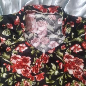 Soft Velvet Floral Kurta