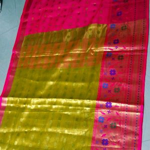 New Trendy Tissue Clothe Big Border Paithani saree