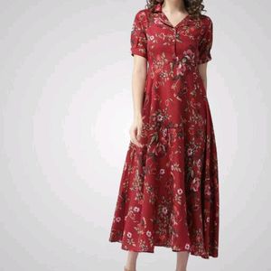 Maroon Floral Dress New One