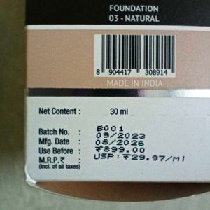 2% Niacinamide high Coverage Foundation