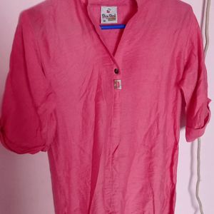 Pink Collar Kurti