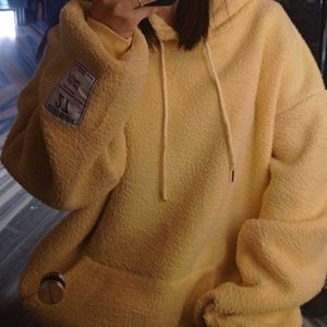 Yellow Fur Hoodie