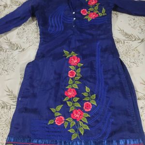 Navy Blue Straight Kurta Medium Size