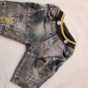 Charcoal Denim Shorts For Boys