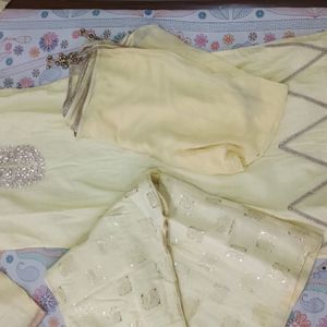 Golden Ethnic Suit Set For Festival