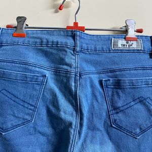 Blue Color Capri Jeans Women’s